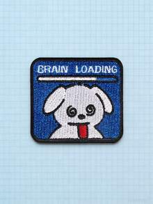 1个“脑力加载中……”可爱狗狗刺绣贴片，萌萌的小狗搭配幽默科技标语设计，自带背胶，方便粘贴在衣服、帽子、鞋子、包包上——精致刺绣，适合休闲T恤和电脑包，创意DIY贴纸 - 動物 - 查看 3