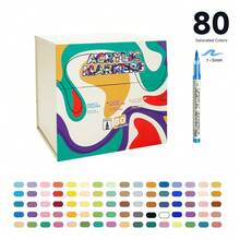 Set de 12/24 colores de rotuladores de pintura acrílica, sistemas de color clásicos, metálicos, macarons y tonos de piel disponibles, suministros de arte y pintura para estudiantes, opacos, lavables y de secado rápido - Marcador líquido recto - Ver 13