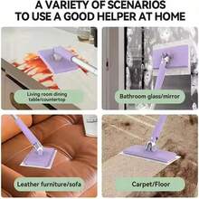 2026 Automatic Cloth Changing Mini Mop Portable Flat Dust Mop With Rotating Heads Hands-Free Mini Mop Hardwood Floor Mop With 2 Towel - A - Xem 4