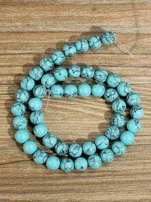 38cm Blue Turquoise Loose Beads, Suitable For Jewelry Making. 4mm/6mm/8mm/10mm (40-90pcs) Beads, Fit For DIY Necklace, Bracelet And Earrings, Can Be Given As Gifts To Your Loved Ones - Jewelry Accessories - Multicolor - View 14