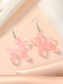 Cute Glow-In-The-Dark 3D Balloon Dog Resin Design Drop Earrings, Playful Gift, Various Luminous Colors, Women's Jewelry Accessory, Suitable For Daily Wear, Gifting, Music Festivals, Vacations, Circus Scenes - Baby Blue - View 20