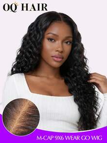 OQ Hair M-Cap 水波纹预剪 9x6 透明蕾丝漂白发结免胶佩戴假发 200% 密度 16-28 英寸真人发丝 细小发结 预拔发际线 无需胶水 自然色 适合新手 日常佩戴 自然美观 适合办公室 派对 千禧风 度假装扮 户外角色扮演 校园 学校 假期 派对 婚礼 节日 情人节礼物 女士 - SNatural - 查看 1