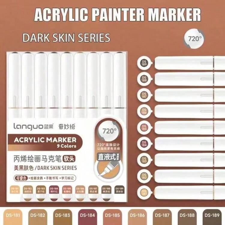 Bút dạ acrylic đầu nhọn Languo, dung tích mực lớn cho phép chồng nhiều lớp màu, bút dạ chống thấm nước với độ phủ cao, thích hợp cho tô màu, vẽ graffiti và sáng tạo nghệ thuật DIY trên giấy, gỗ, vải, gốm sứ, kim loại và đá. - Bộ - Xem 24