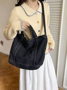 Canvas Casual Minimalist Large-Capacity Single-Shoulder Bag For Commuting And Outings, Lightweight Women's Crossbody Bag - Multicolor - View 7