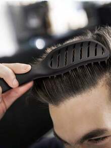 1pc Men's Wet/Dry Hair Brush, Anti-Static Ventilated Design, Smooth, Suitable For Wet & Dry Hair, Daily Use - Black - View 2
