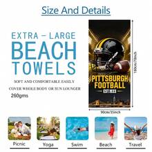 1pc Pittsburgh Football Helmet Design Beach Towel, Super Soft Microfiber Extra Large Beach Blanket, Super Absorbent Bath Towel, Suitable For Travel, Pool, Diving, Surfing, Yoga, Camping, Available In Multiple Sizes, Beach Accessories For Beach, Pool, Travel, Camping, Yoga Bathroom Decor - A - View 17