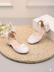 1 Pair New Fashion Elegant Lace-Up High Heels For Big Girls, Comfortable Daily Wear Shoes For Female Students, Suitable For Performance, Ballet Dance, Wedding, Party, Christmas Princess Shoes - White - View 9