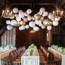 21pcs White Paper Lantern Set For Weddings, Engagements, Birthdays & Graduations - Elegant Striped Design, No Electricity Needed, Battery-Free ﻿ - White - View 6