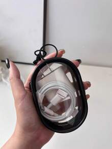 Bolsa organizadora de cabos em PVC (2 unidades) com gancho, transparente, compacta, ideal para guardar fones de ouvido e carregadores. Bolsa portátil para cabos, resistente a impactos, com zíper, multifuncional e resistente à pressão, perfeita para guardar mini pen drives. Ideal para uso externo, com design exclusivo e visual atraente. - Multicolorido - Ver 10