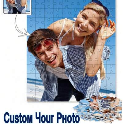 1 pieza Rompecabezas personalizable de estilo blanco y negro, disponible en 35/150/300/500/1000 piezas, rompecabezas de foto personalizada, rompecabezas personalizado para adultos, recuerdos familiares, retrato familiar, regalo, regalo para padres, regalo para novia, regalo de pareja, regalo para esposa, regalo para aficionados a los rompecabezas, regalo del Día de la Madre, regalo del Día del Padre, regalo familiar, regalo de aniversario, regalo de boda, regalo para fans de K-Pop