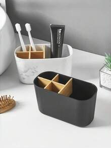 The 2026 New Bathroom Toothbrush Holder Storage Bucket, Bathroom Toothbrush Holder, Toothpaste Toothbrush Holder, Toiletries Storage Rack, And A 5-Grid Desktop Storage Are Suitable For Desktop Storage In Bedrooms And Living Rooms, As Well As Storage Boxes For Various Small Items. Removable Partition Board Storage Box - Multicolor - View 6
