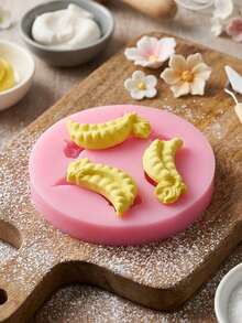 1 pieza/2 piezas Molde de silicona con forma de guisante para hornear mousses, pastelerías francesas, pudines de chocolate y magdalenas. Antiadherente y fácil de desmoldar, molde de silicona vegetal. - Rosa - Ver 6