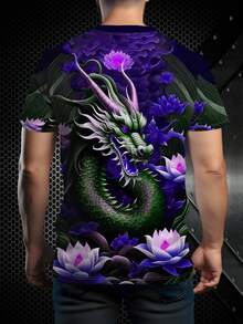 必备单品！龙荷印花T恤，街头风短袖时尚 - 彩色 - 查看 2