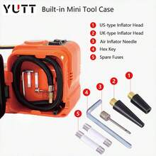 5吨电动千斤顶，45厘米，12伏汽车电动升降设备，适用于SUV、轿车、皮卡轮胎更换和车库维修 - 橘色 - 查看 11