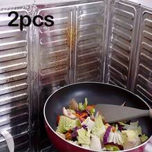 2 Styles Aluminum Foil Heat Resistant Cooking Board, Kitchen Splash Guard - Multicolor - View 13