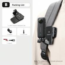 de mochila Vamson para Insta360 x3 para cámara GoPro Hero 11 10 9 360° Accesorios de Montaje de Cinturón de Hombro Giratorio para  Action - B - Ver 12