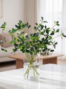 6片人造米兰叶，适合季节性装饰、家居聚会、婚礼装饰、客厅、卧室、花瓶DIY、情人节礼物 - 綠色 - 查看 5