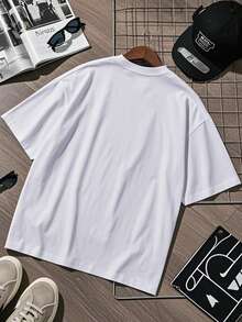 Men's Fashionable Casual Streetwear, Disney Print Short-Sleeved T-Shirt. - White - View 2
