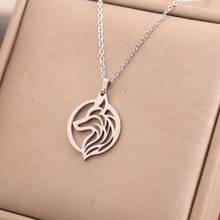 Wolf Pendant Necklaces For Women Men Couple Stainless Steel Unique Animal Jewelry Choker Jewelry Birthday Gifts - Silver 2 - View 10