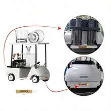 Golf Buggy Decanter Set With Glasses - Blue - View 9