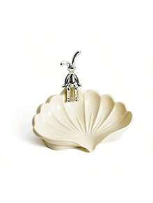 1个创意皂碟，沥水皂托，贝壳造型皂架，浴室皂架，肥皂收纳架，浴室配件 - 無 - 查看 4