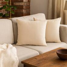 Set Of 2 (Two) Cushion Covers 45x45 Premium Smooth Velvet Suede With Invisible Zipper, Decorative - Paja - Ver 3