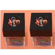 Caja de 18 piezas de clips magnéticos transparentes de colores con soporte, diseño creativo - Multicolor - Ver 14