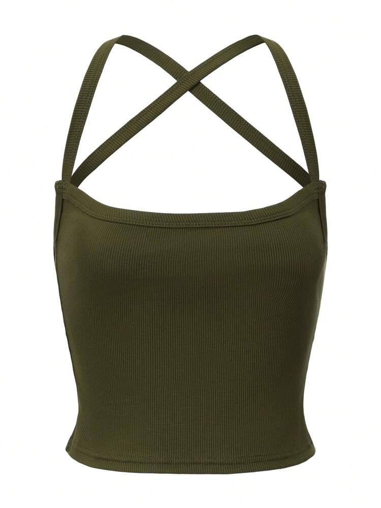 Top casual sportivo verde sexy con incrocio sulla schiena e vestibilità aderente, novità primavera 2026 ARA CHIC - Verde - Visualizzare 6