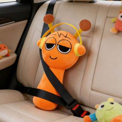 9.5" Incredibox Sprunki Orange Plush - Soft Stuffed Doll With Yellow Headphones, Antenna & Sleepy Half-Closed Eyes, Perfect Cuddle Buddy For Kids, Game Fan Collectible, Ideal 2026 New Year/Christmas Gift For Boys & Girls, Bedroom Decor & Party Favor