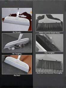 1pcs Multi-Functional Floor And Glass Scraping Broom. This Is An Excellent Floor Cleaning Broom Made Of Silicone Material, Equipped With A 51.77-Inch Long Handle, Which Can Clean High Places Effectively. It Is Suitable For Carpets, Bathroom Tiles, Floors And Garages. It Is An Essential Tool For Household Cleaning And A Cleaning Utensil. - A - 查看 7