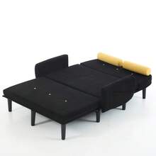 Sofas & Couches - Black + Corduroy + Foam + Iron + Plastic + 2 Seat + Foam-1 - View 3