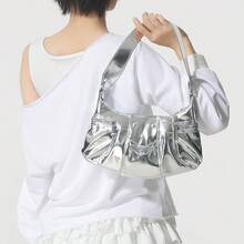 Adidas Nike Hip Pack Zippered Chest Bag/Crossbody Bag, Unisex, Couple Style, Navy Blue - Silver - View 2