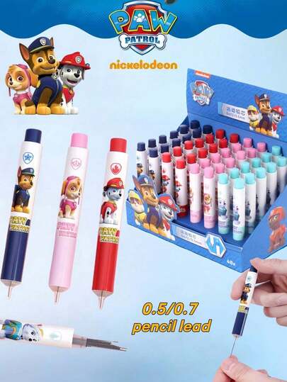 Paw Patrol 20支/套汪汪队主题自动铅笔芯，0.5mm，趣味创意学生文具套装，多种角色和颜色可选，奢华风格（每套包含20支铅笔芯），办公及签名用品，馈赠家人、朋友和同事的绝佳礼物