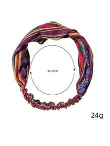 1pc Fabric Striped Wide Headband, Suitable For Daily Wear Hair Band Turban Headband Sweatband, School Stuff, College, Headbands Fall Winter Hair Accessories For Women For Vacation Outfits Woman ZH8Z - 酒紅色 - 查看 2