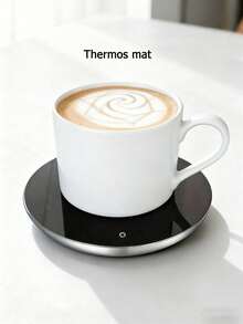 1pc 4-Inch USB Beverage Warmer - 55°C/131°F Constant Temperature Electric Cup Warmer, USB Powered Beverage Warmer For Coffee, Tea, Chocolate, Water, Portable Stylish Silver Design For Home, Office, Travel, Prevents Drink From Getting Cold, Ideal Gift + Includes 31-Country Electronic User Guide - Bạc - Xem 9