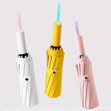 Fully Automatic Folding Umbrella For Men And Women, Suitable For Students. Stylish Large-Sized, Compact, Rain And Sun Protection, Extra Large, Reinforced, Thickened, Super Large Umbrella - 粉色 - 查看 7