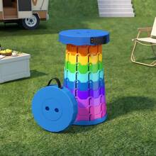 Portable Rainbow Folding Stool - Foldable Outdoor/Travel Chair For Camping, Train, Home Use - Durable PP Material - Multicolor - View 14
