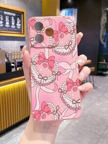 1个蝴蝶结UV印刷防摔手机壳，适用于三星/Galaxy/Infinix/Redmi/OPPO/VIVO/Realme安卓机型 - 粉色 - 查看 3