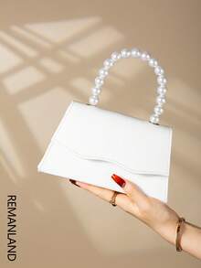 REMANLAND Chiếc ví cầm tay đính ngọc trai thanh lịch và quyến rũ, thiết kế nắp gập tinh tế, phù hợp làm ví dự tiệc/cocktail, ví dạ hội, ví đeo vai/đeo chéo, với dây đeo bằng kim loại, hoàn hảo cho phụ nữ tham dự các bữa tiệc, đám cưới, dạ hội và các sự kiện trang trọng, một lựa chọn lý tưởng cho các cô gái thích tiệc tùng và các quý cô, cũng là một món quà tuyệt vời dành cho phái nữ. - Xem 2