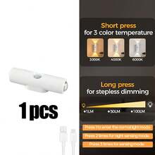 [4/3/2/1 可充电 LED 小夜灯] 1 件/2 件/3 件/4 件带运动传感器的可充电 LED 小夜灯，RGB 渐变氛围灯，磁性室内小夜灯，USB 可充电小夜灯，衣柜/走廊补充灯，上下猫眼壁灯，可调光室内灯，磁性楼梯灯适用于走廊、床头、书桌、衣柜、壁橱、客厅氛围灯和应急灯 - 彩色 - 查看 15