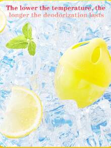 3/4/6/8pcs Deodorizing & Freshening Preservative, Containing Lemon Essential Oil And Limonene. Decompose Or Neutralize Decaying Substances, Effectively Reduce Odor In Sealed Furniture And Appliances (E.G. Refrigerator, Freezer, Etc.). Egg-Shaped Design, Easy To Place. - Lemon Flavor - View 2