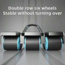 Automatic Rebound Wheel, Abdominal Workout Tool, Core Training Roller, High Abdominal Roller Ab Roller Wheel With 8 Elbow Support, 6-Wheels Exercise Rebound Machine Core Workout Ab Wheel For Home - Black - View 9
