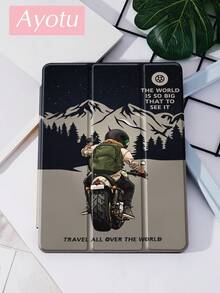 Ayotu 1件摩托车图案平板电脑保护套和Kindle电子书保护套，兼容第10代、11代/Air 4代/Air 7代/9.7英寸，兼容三星Galaxy Tab A9 Plus、Kindle（第11代-2024年发布）（6英寸）、Kindle Paperwhite第12代2024年，绝佳节日礼物，时尚简约图案。 - 彩色 - 查看 2