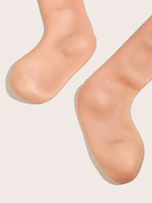 yuluan 1双/套 高品质硅胶长袜，硅胶防护保湿去角质袜，防水防裂足部护理袜，保湿美白袜，柔软弹力长袜，男女通用 - 粉色 - 查看 8