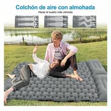 Colchoneta Inflable Doble Acampar Ultraligera Portáti Color Celeste - Gris - Ver 2