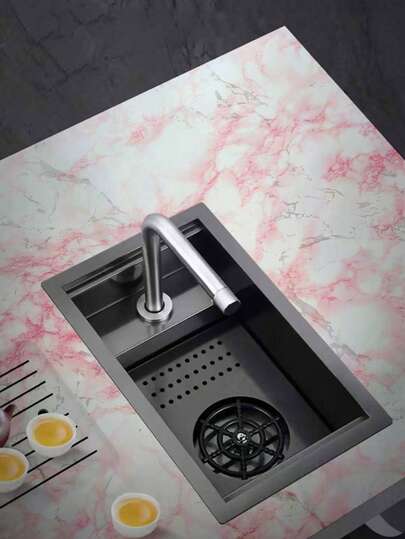 Self-Adhesive Pink Marble Wallpaper, Waterproof, Oil-Resistant, Heat-Resistant, Easy To Apply On Drawers, Countertops And Walls For Enhancing Women's Home Happiness