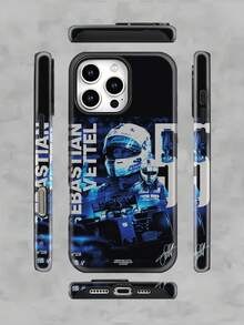 Selected F1 Sebastian Vettel Printed All Inclusive Mixed Color Phone Case Suitable For IPhone17PRO MAX/17 AIR/15ProMax/16PROMAX/GalaxyS22/S23/S24/S23 Plus/S24 Ultra/S25/A15/A33/A23  A Must-Have For Daily Commuting - Anti Fading, Immaculate, Holy Mother's Day, Independence Day Gift, Valentine's Day, Birthday Gift For Family And Friends. - White - View 3