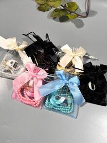 2pcs/Set Muslim Prayer Beads & Tasbih LED Ring Counter Set, Elegant Bow Gift Bag Packaging, Includes Handheld Ring Counter, Suitable For Prayer Counting, Activity Tracking, Holiday Gifting - Multicolor - View 9