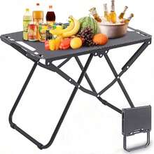 便携式野餐桌 沙滩桌 露营桌 适用于沙滩 可折叠边缘 带镂空设计 可悬挂物品 更方便 - 彩色 - 查看 9