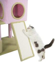 FINYQBET Árbol para Gatos, 155 cm de Altura, 8 Niveles con Cueva, Hamacas, Rascador de Sisal y Forro Polar Suave, Diseño Flor, 2 Pompones, Torre de Juego para Gatos Grandes y Múltiples Mascotas - 1 - Ver 6